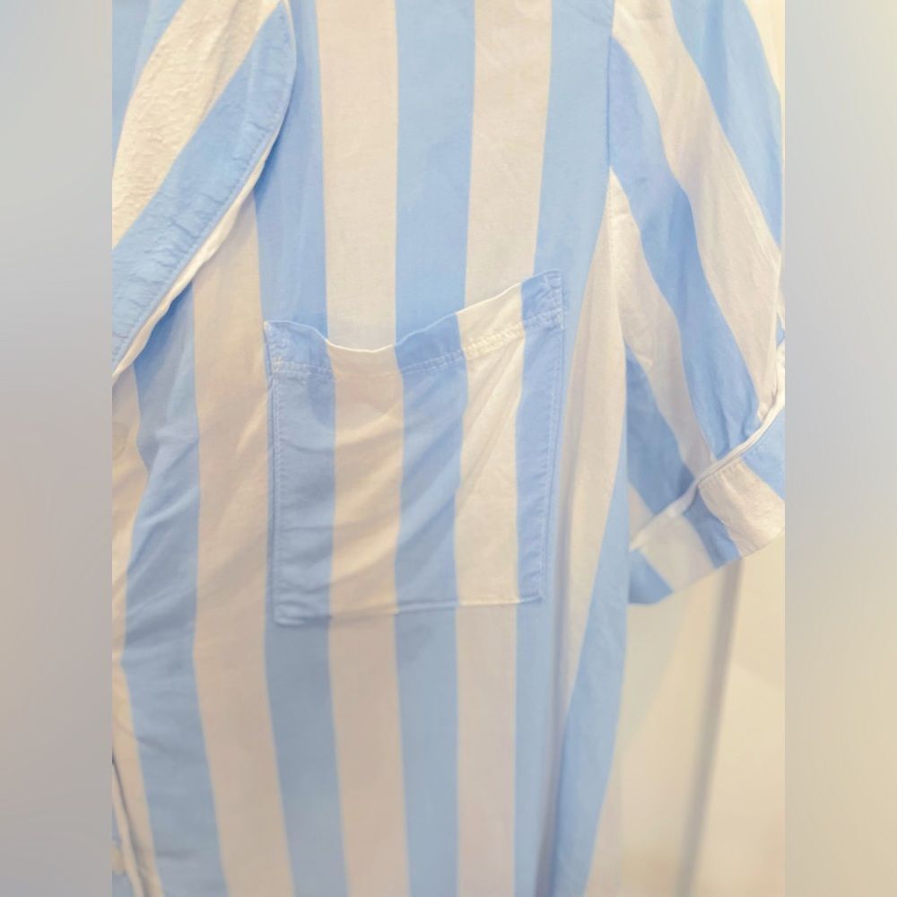 NWOT SHADY LADY SHORT SLEEVE PAJAMA/ LOUNGE TOP BLUE/WHITE STRIPES SIZE LARGE - Picture 16 of 16